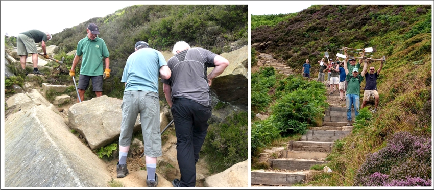Jacob's Ladder repairs on Ilkley Moor courtesy of the Friends of Ilkley Moor