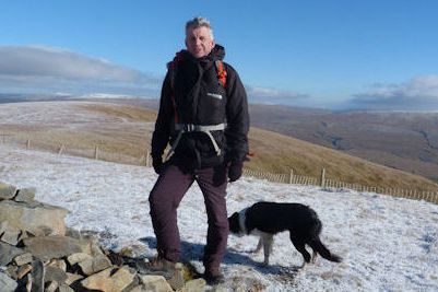 Jonathan Smith and Mist on the Howgill Fells