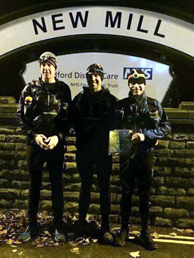 Mar Collinson, Dave Dixon and Matt Neale at the start of their Dales High Way run 2016 (photo: Andrea Cassidy)