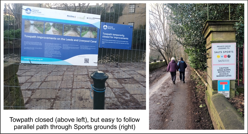 Towpath closed at Saltaire